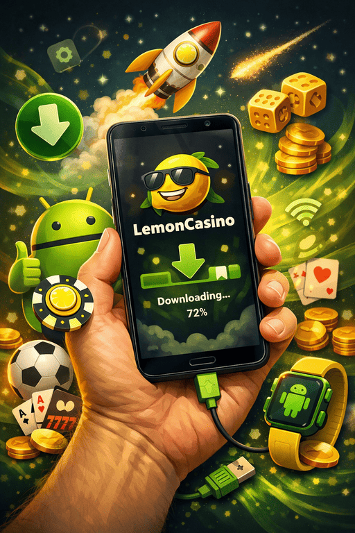 A Lemon Casino alkalmazás letöltése Androidra APK-fájlon keresztül, gyors hozzáféréssel a játékokhoz, a fiókhoz és a platform fő funkcióihoz