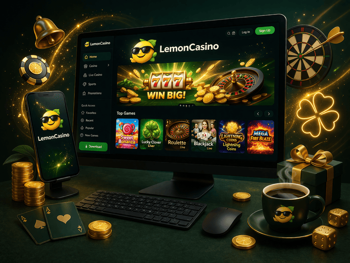 A Lemon Casino platform asztali használata számítógépen vagy laptopon, kényelmes navigációval és teljes hozzáféréssel a játék- és fiókfunkciókhoz