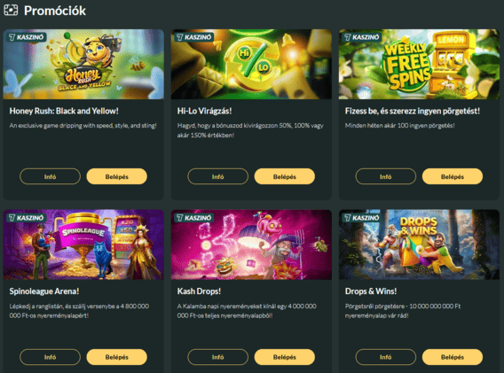 A Lemon Casino bónuszok és promóciók oldala aktuális ajánlatokkal, részvételi feltételekkel, befizetési bónuszokkal, ingyenes pörgetésekkel és egyéb jutalmakkal